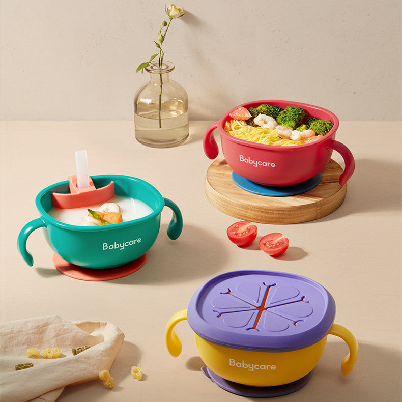 Baby Feeding Snack Soup Bowl with Straw