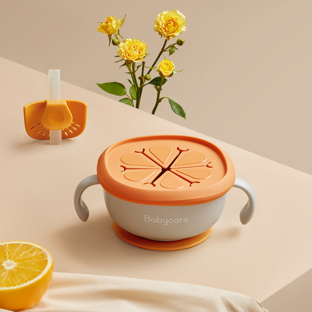 Baby Feeding Snack Soup Bowl with Straw