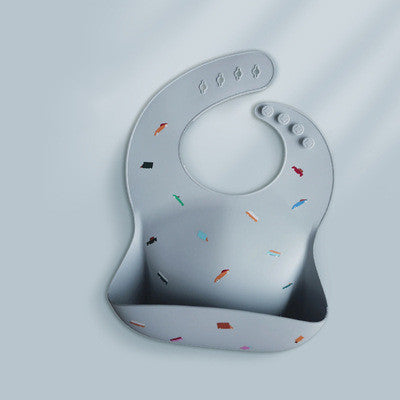 Waterproof Silicone Baby Feeding Bib with Pocket