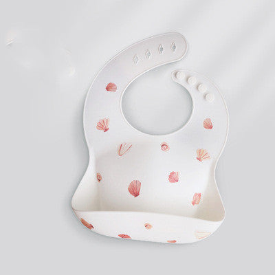 Waterproof Silicone Baby Feeding Bib with Pocket