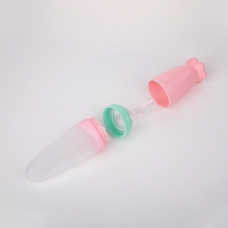 Baby Silicone Rice Cereal Spoon Milk Bottle