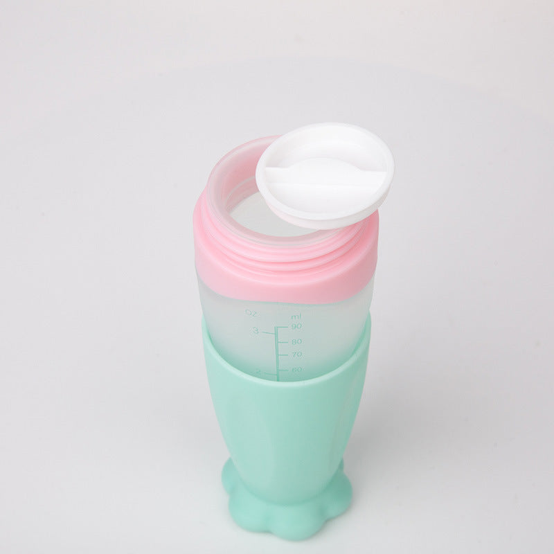 Baby Silicone Rice Cereal Spoon Milk Bottle