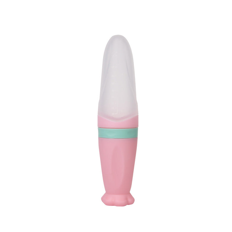 Baby Silicone Rice Cereal Spoon Milk Bottle