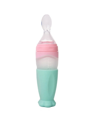 Baby Silicone Rice Cereal Spoon Milk Bottle
