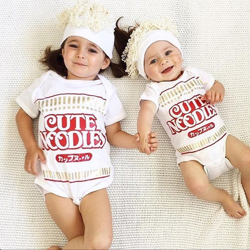 CUTE NOODLES Triangle Rompers