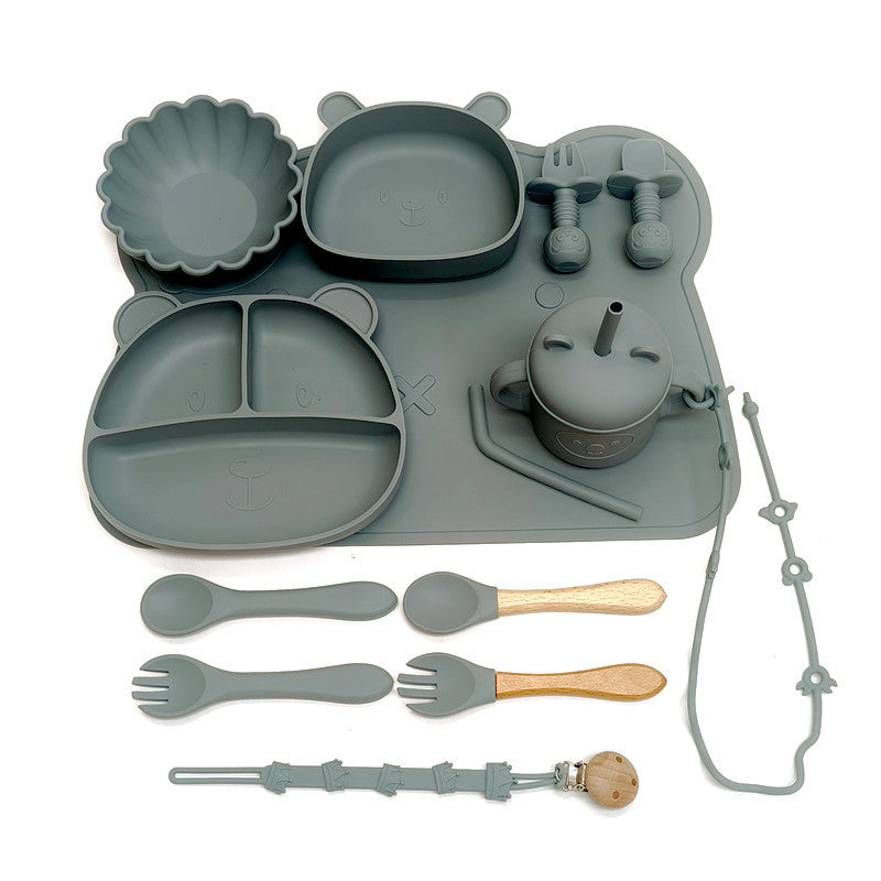 Silicone Baby Feeding Bowl and Spoon Set