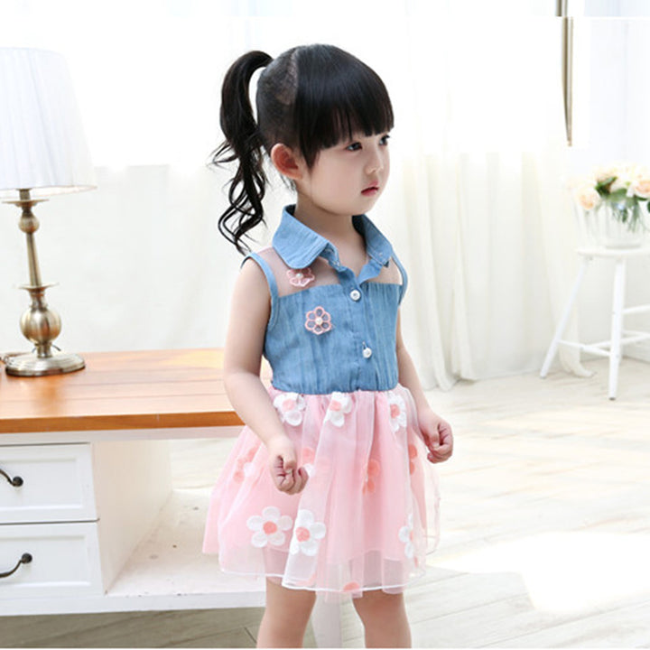 Baby Girl Summer Denim Princess Dress