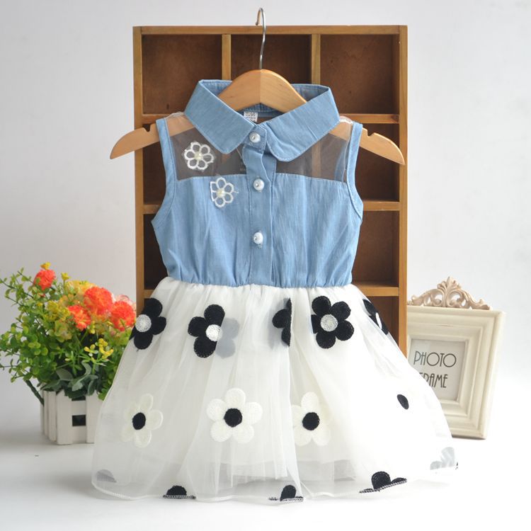 Baby Girl Summer Denim Princess Dress