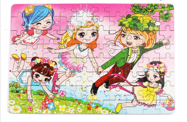 80PCS Wooden Animal Puzzle Educational Toy For Kids