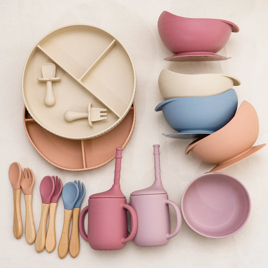 BPA-Free Silicone Baby Feeding Plate & Bowl Set