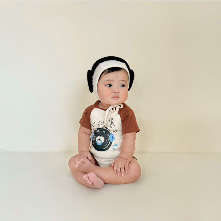 Ins Little DJ Print Modeling Romper