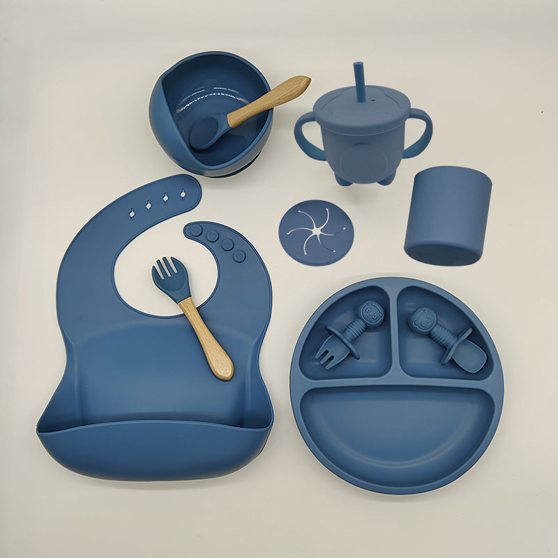 Silicone Baby Feeding Tableware for Learning Meals