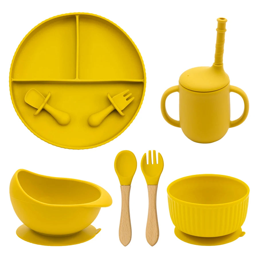 BPA-Free Silicone Baby Feeding Plate & Bowl Set