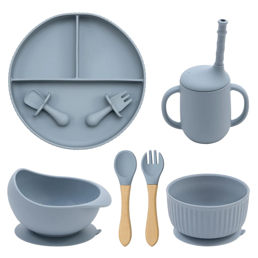 BPA-Free Silicone Baby Feeding Plate & Bowl Set
