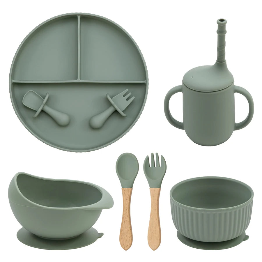 BPA-Free Silicone Baby Feeding Plate & Bowl Set
