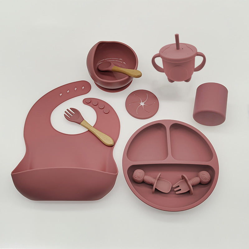 Silicone Baby Feeding Tableware for Learning Meals