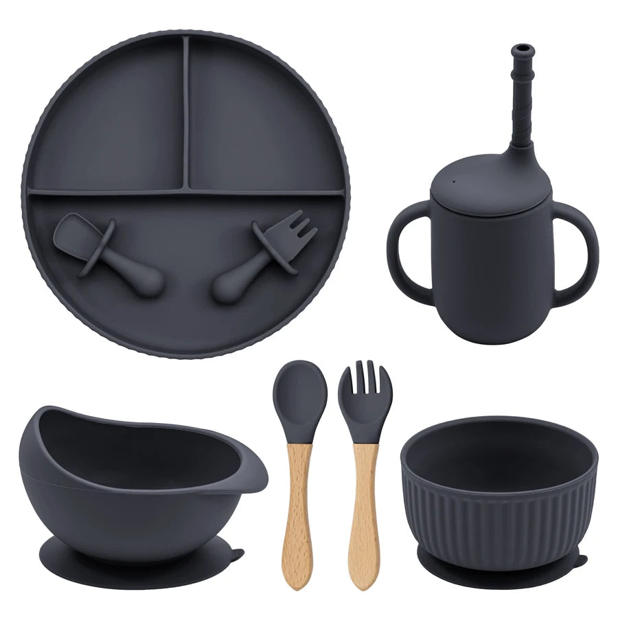 BPA-Free Silicone Baby Feeding Plate & Bowl Set