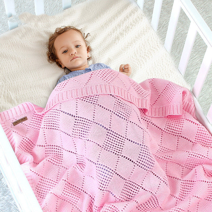 Solid Color Knitted Baby Blanket Quilt