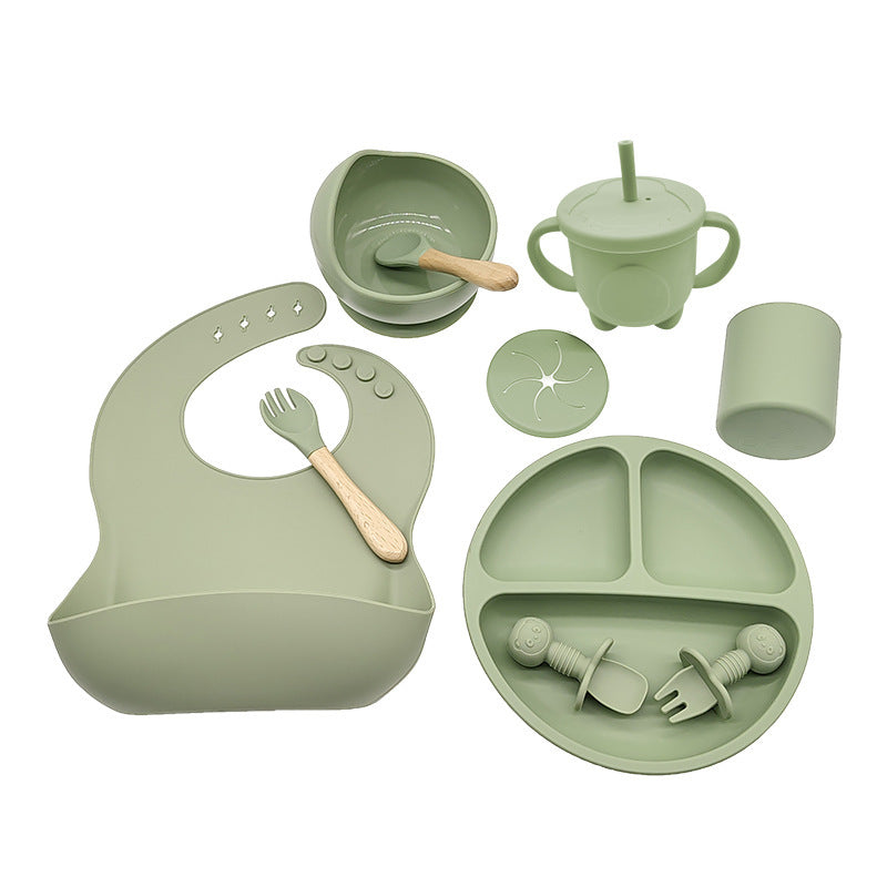 Silicone Baby Feeding Tableware for Learning Meals