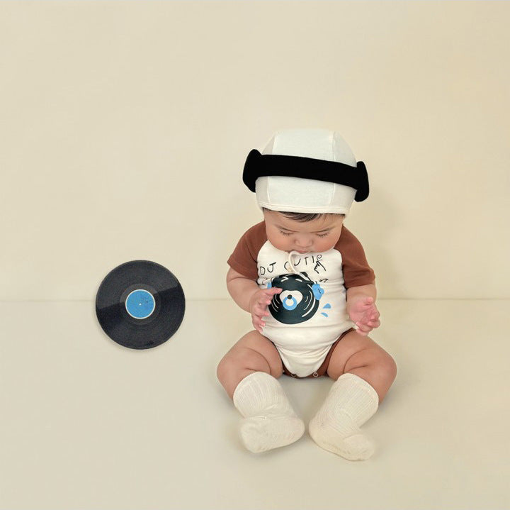 Ins Little DJ Print Modeling Romper