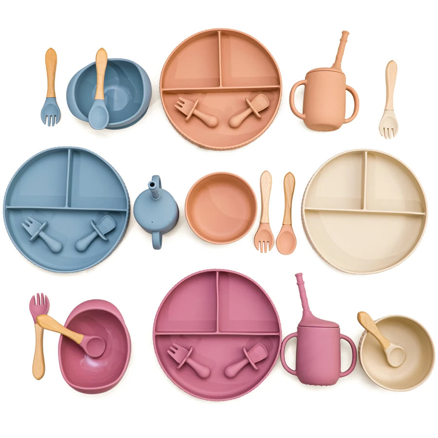 BPA-Free Silicone Baby Feeding Plate & Bowl Set