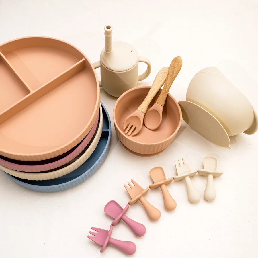 BPA-Free Silicone Baby Feeding Plate & Bowl Set