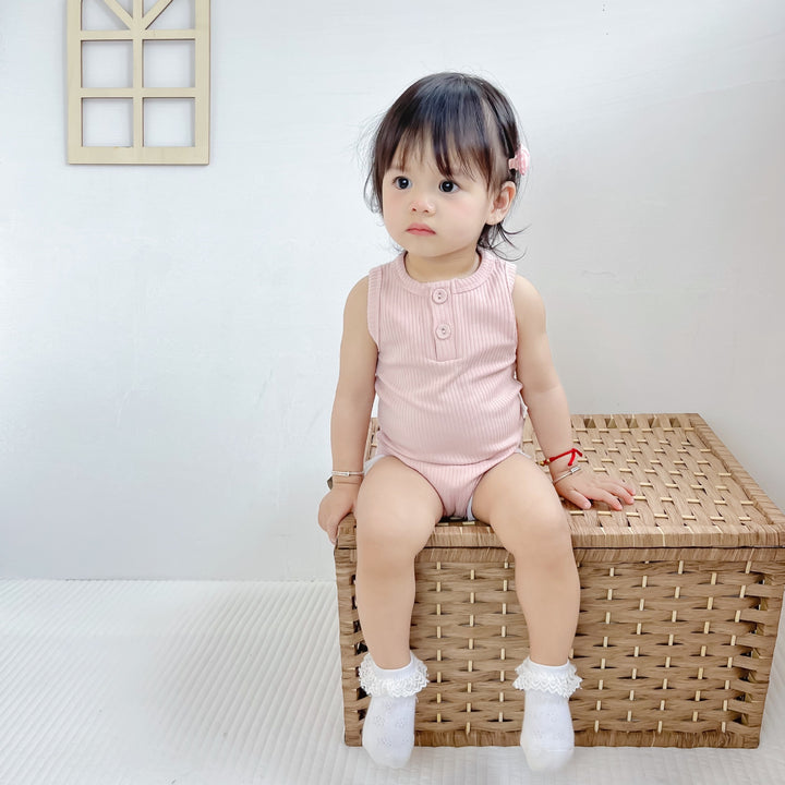 Sunken Stripe Vest Baby Pure Cotton Rompers