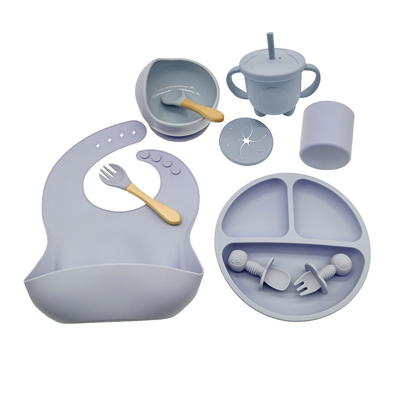 Silicone Baby Feeding Tableware for Learning Meals