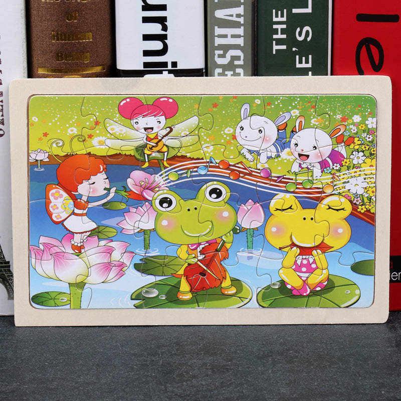 80PCS Wooden Animal Puzzle Educational Toy For Kids