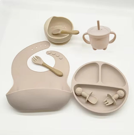 Silicone Baby Feeding Tableware for Learning Meals