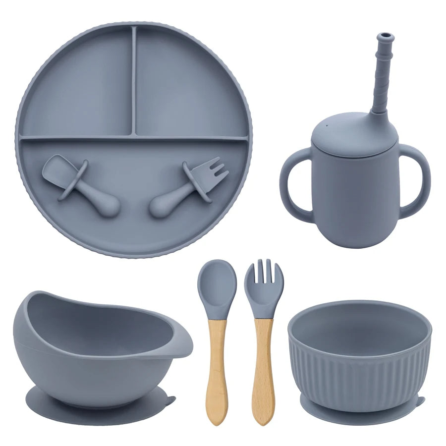 BPA-Free Silicone Baby Feeding Plate & Bowl Set