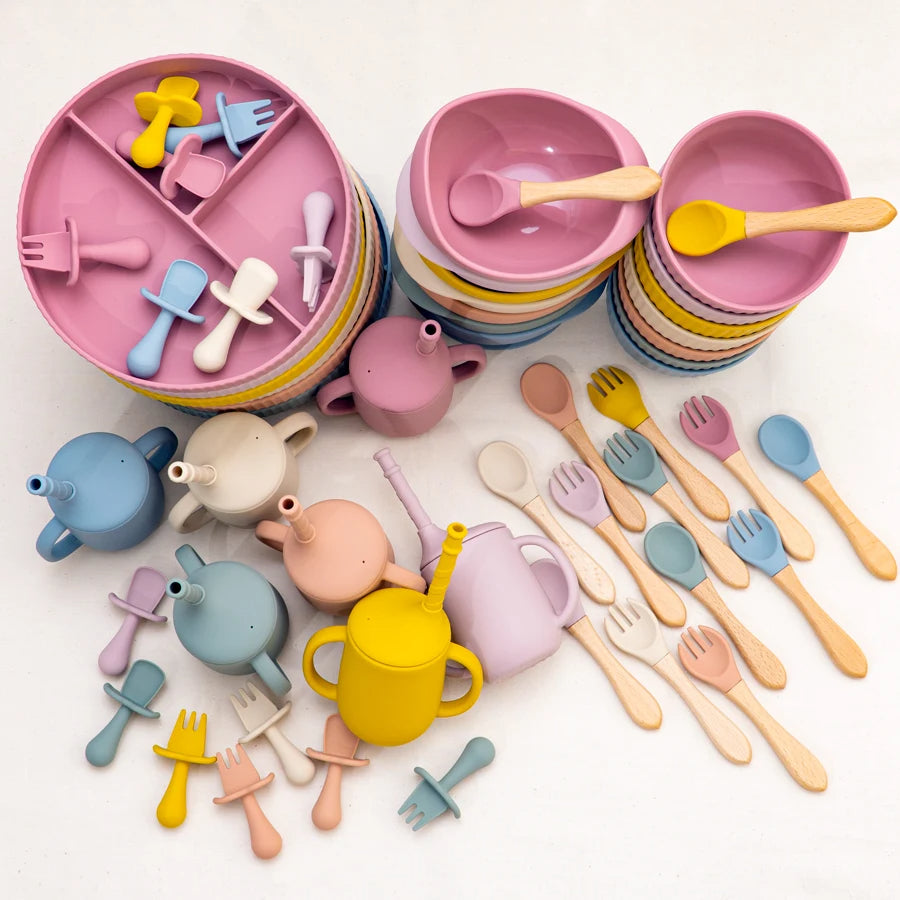 BPA-Free Silicone Baby Feeding Plate & Bowl Set